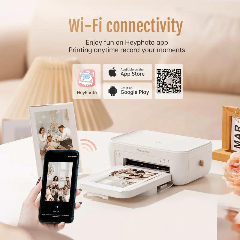 Hanin 4x6 Photo Printer, Includes 20 Sheets & 1 Ribbon, Portable Thermal Dye Sublimation Printer with AR Video Printing