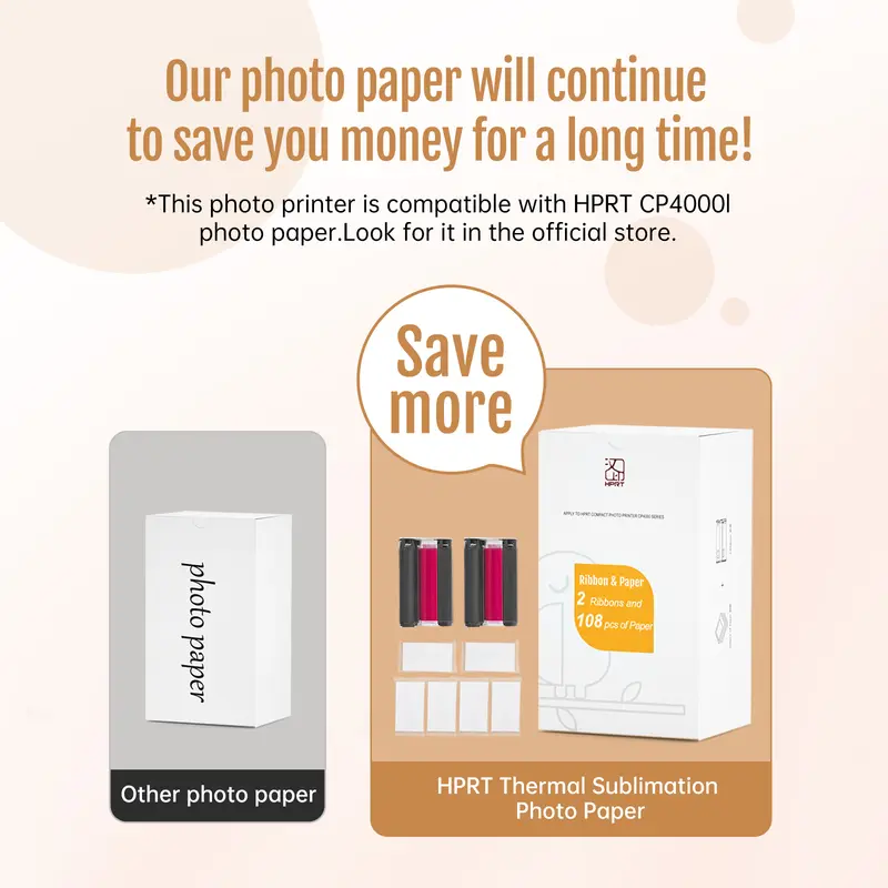 Hanin 4x6 Photo Printer, Includes 20 Sheets & 1 Ribbon, Portable Thermal Dye Sublimation Printer with AR Video Printing