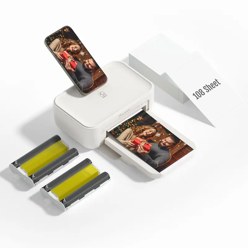 Hanin 4x6 Photo Printer, Includes 20 Sheets & 1 Ribbon, Portable Thermal Dye Sublimation Printer with AR Video Printing