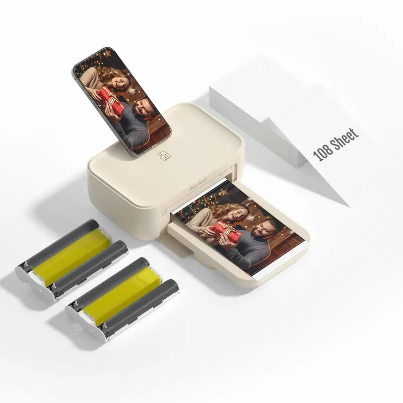 Hanin 4x6 Photo Printer, Includes 20 Sheets & 1 Ribbon, Portable Thermal Dye Sublimation Printer with AR Video Printing