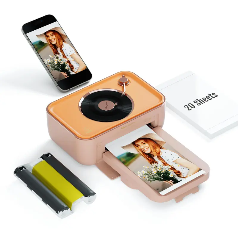 Hanin 4x6 Photo Printer, Includes 20 Sheets & 1 Ribbon, Portable Thermal Dye Sublimation Printer with AR Video Printing