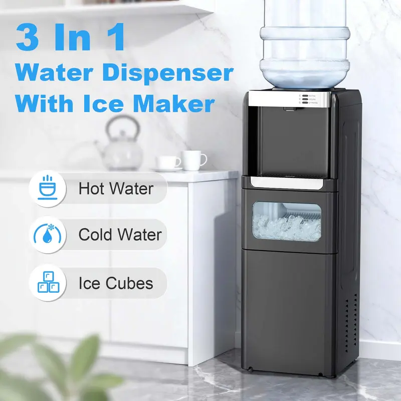 SummerWins [Limited Stock] Antarctic Star 3-in-1 Hot and Cold Beverage Water Cooler Chiller Dispenser with Built-in Ice Maker.