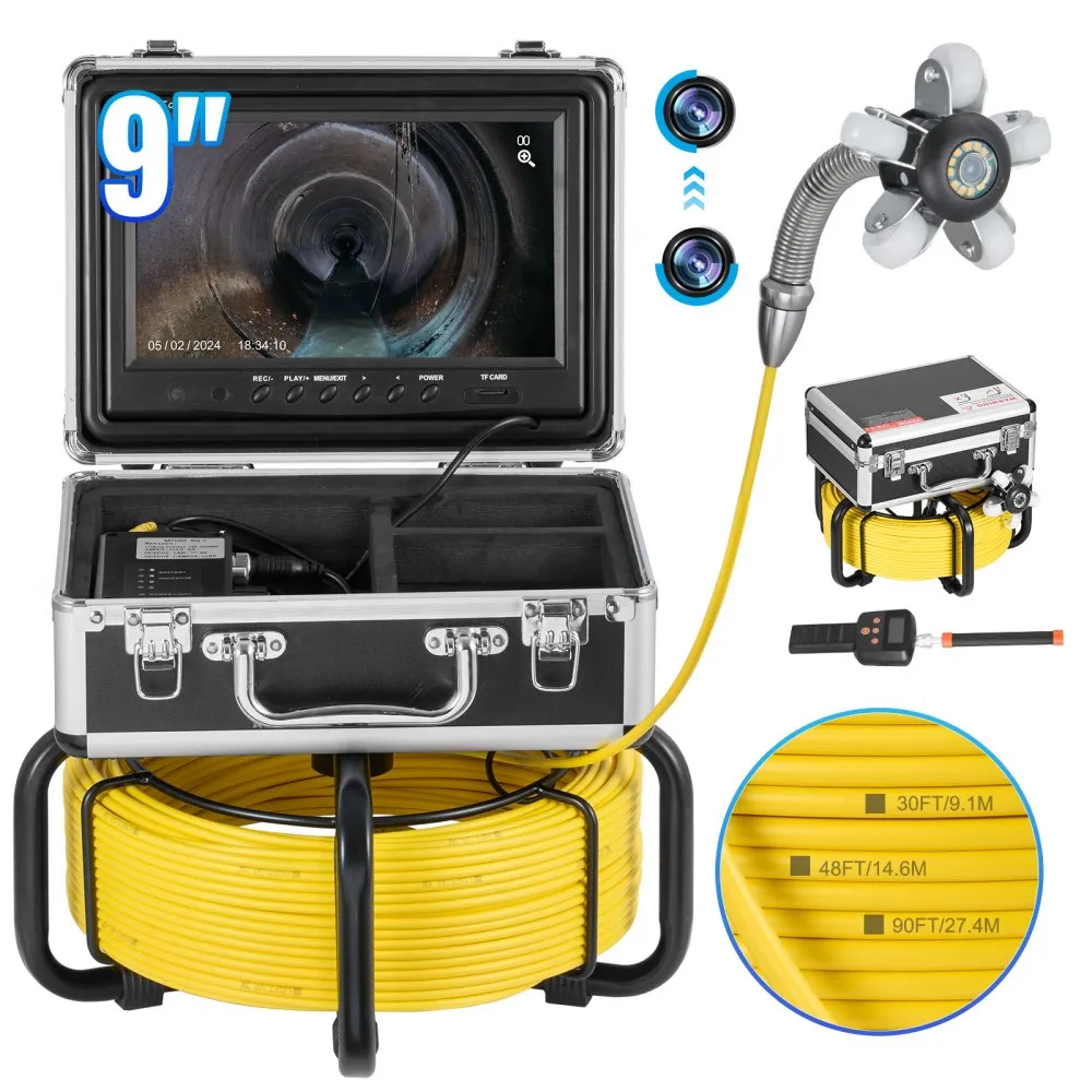 VEVOR 165FT HD Sewer Inspection Camera with 512Hz Locator & 9" Monitor