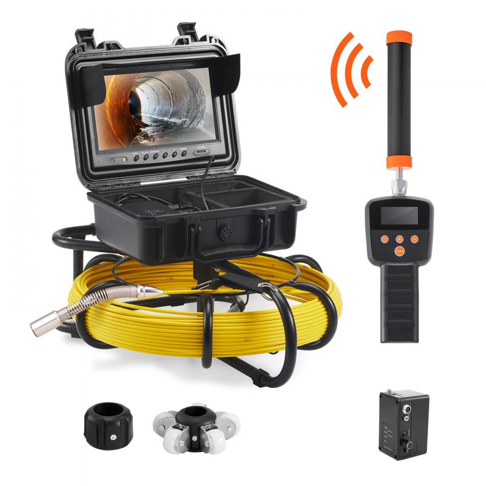 VEVOR 165FT HD Sewer Inspection Camera with 512Hz Locator & 9" Monitor