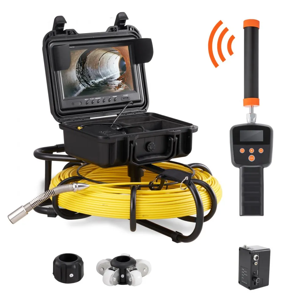 VEVOR 165FT HD Sewer Inspection Camera with 512Hz Locator & 9" Monitor