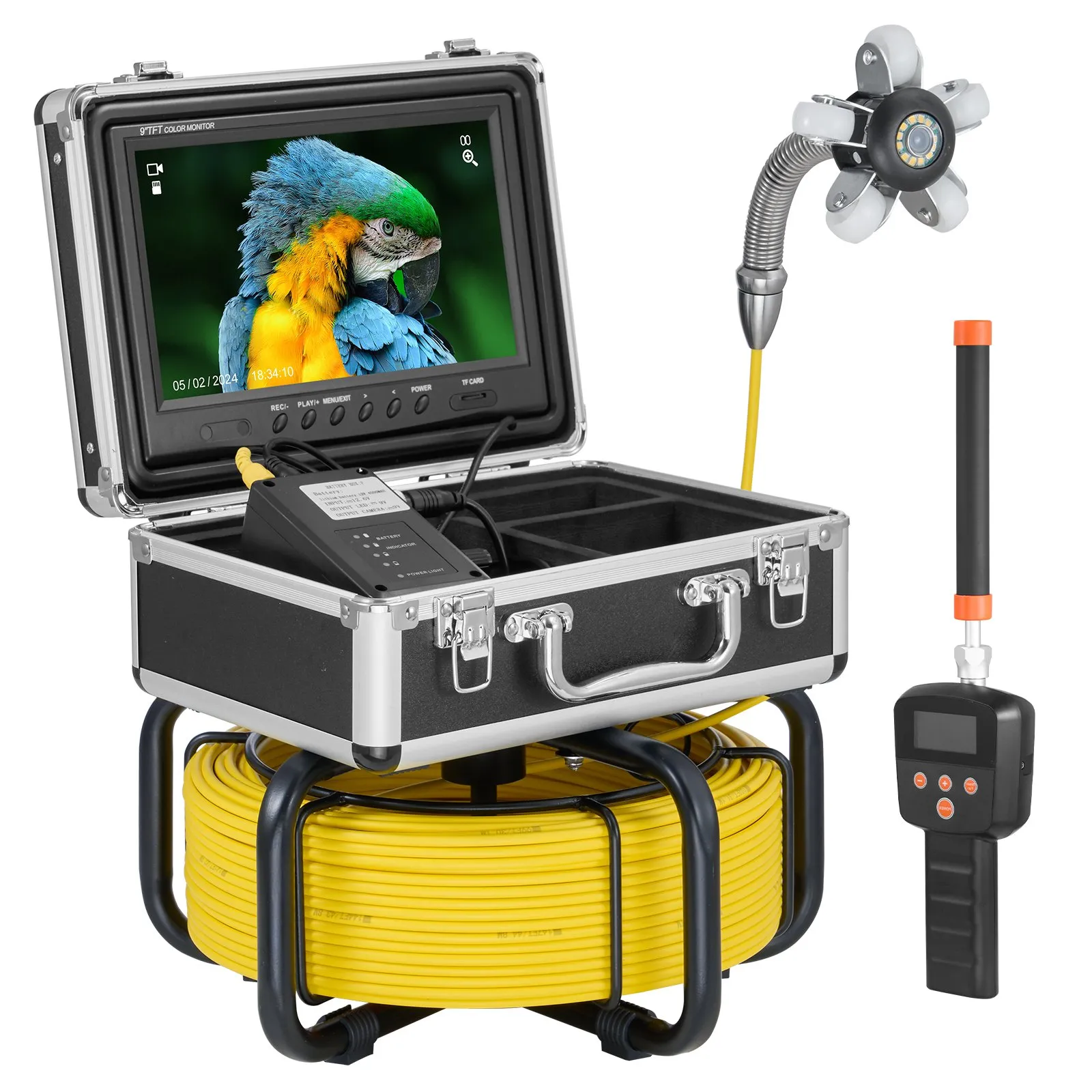 VEVOR 165FT HD Sewer Inspection Camera with 512Hz Locator & 9" Monitor