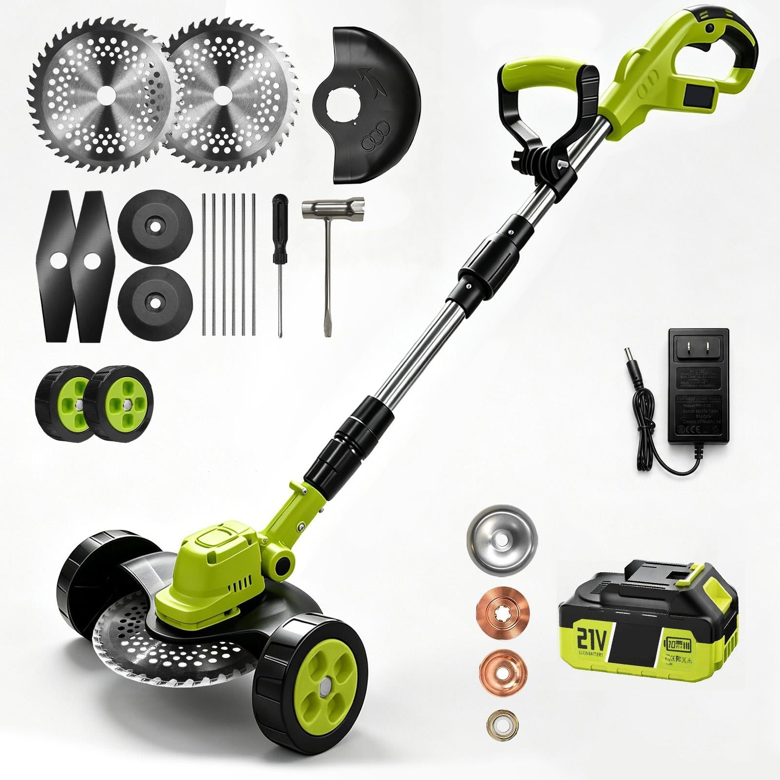 🔥Summer Sale-Cordless 3-in-1 Lawn Mower Tool,21V Cordless Lawn Mower Trimmer