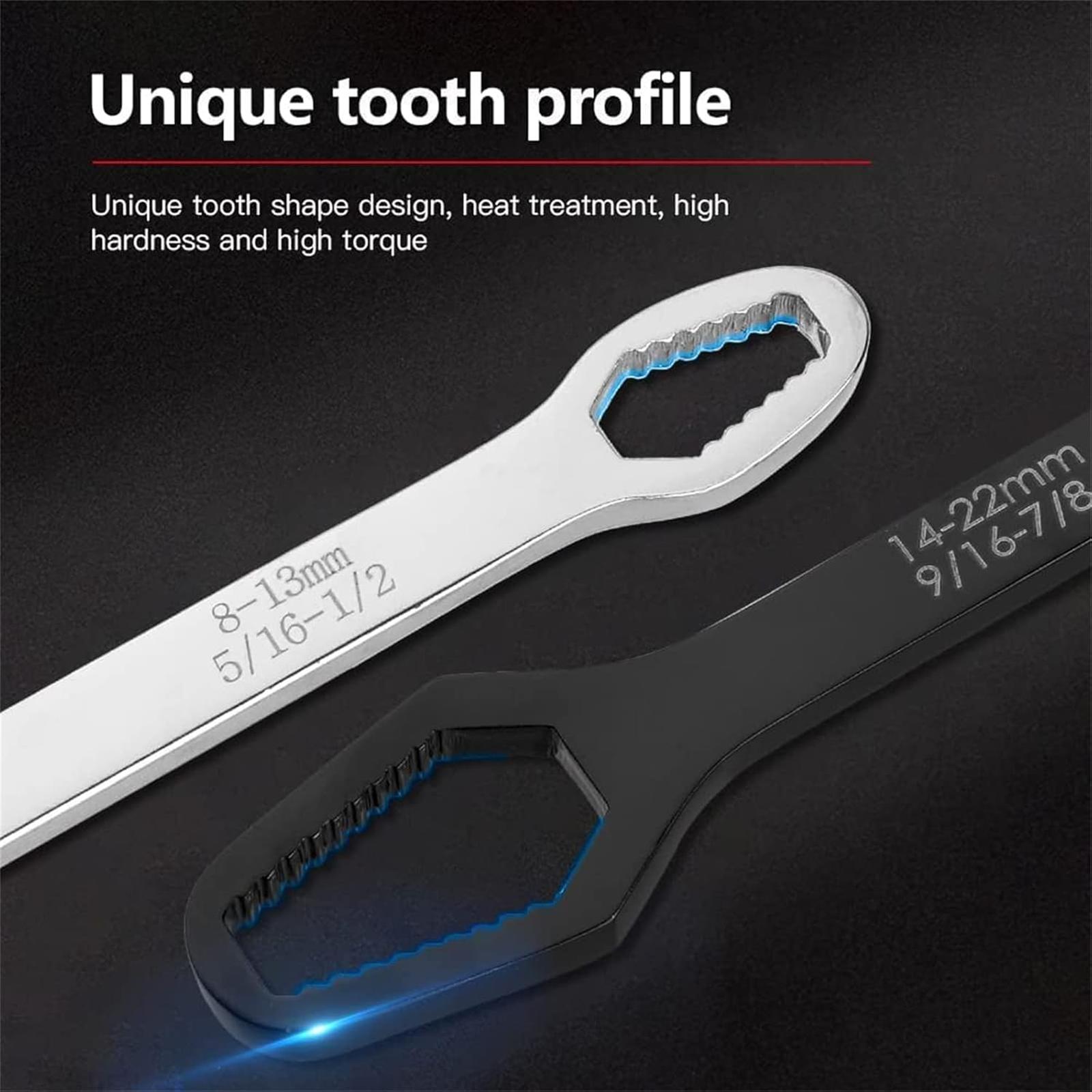 Universal Car Torx Wrench,8-24mm Self-tightening Wrench,Double-head Torx Spanner,Non-Slip Multi-function Wrench for Most Nuts & Bolts Repair,Professional Car Assembly & Disassembly Tool.