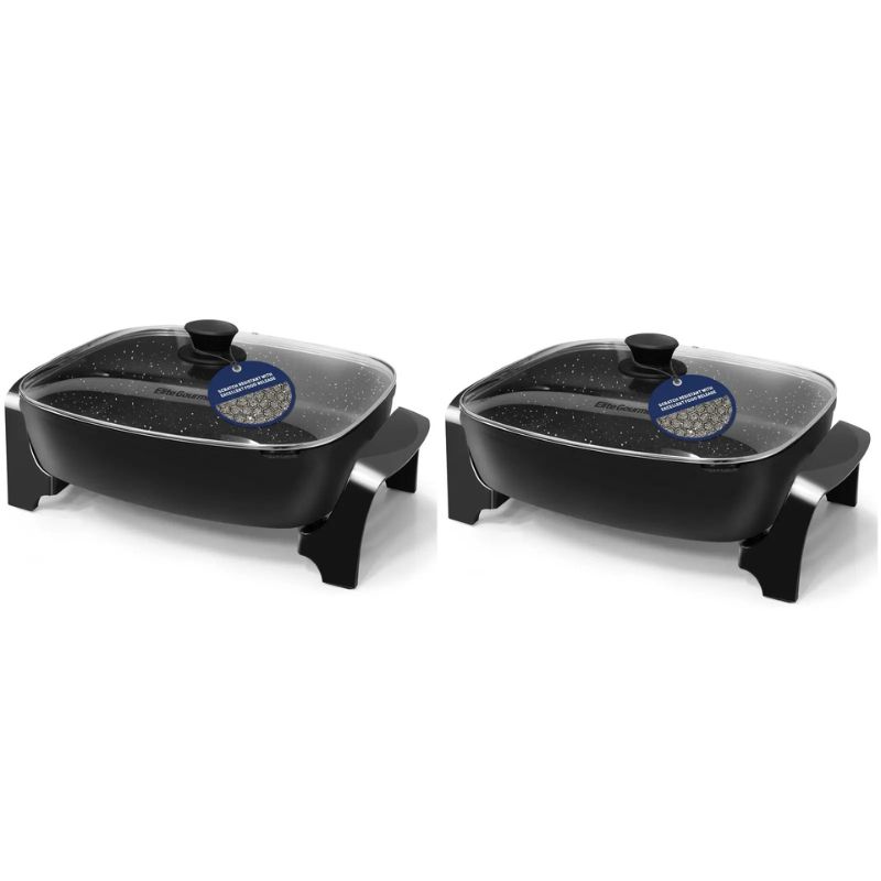 Today's Deal✨Elite Platinum 10-Quart Extra-Large Electric Skillet (with pour spout), serves 6–8 people, Black