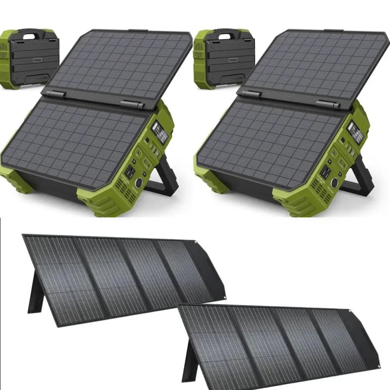 BROWEY 1600W (3200W Peak) Portable Power Station with 120W Solar Panel