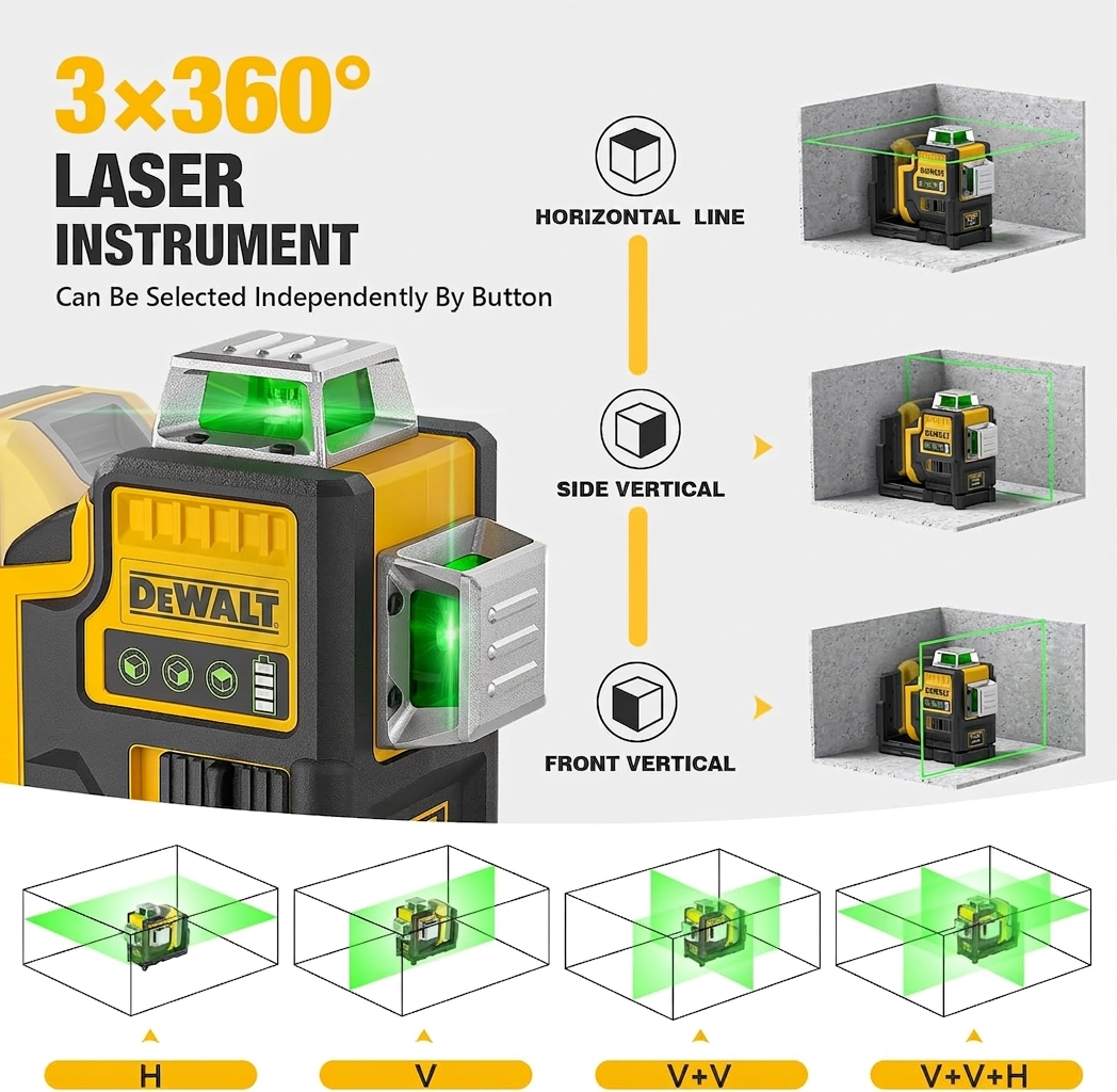 🔥Final Moments🔥Laser Level with Tripod for Dewalt 20V Battery