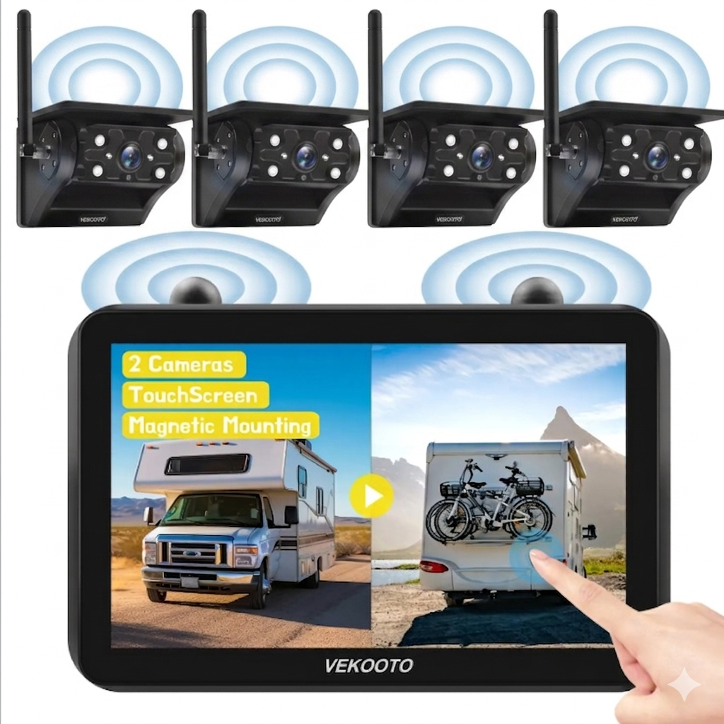 ⚡ Power Up & Save-VEKOOTO VK7 Magnetic Solar Wireless Backup Camera — Safeguarding Your Journey