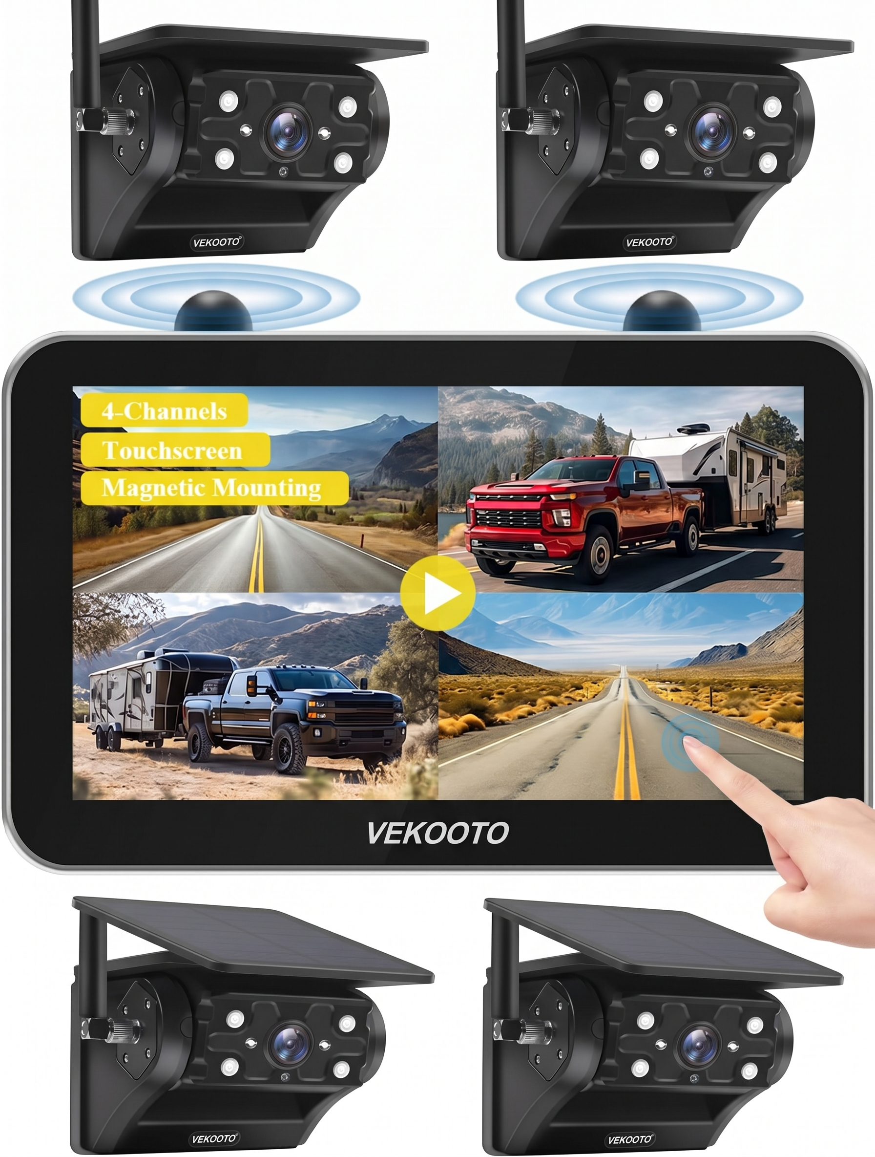 💥Special Offers💥VEKOOTO VK7 Magnetic Solar Wireless Backup Camera