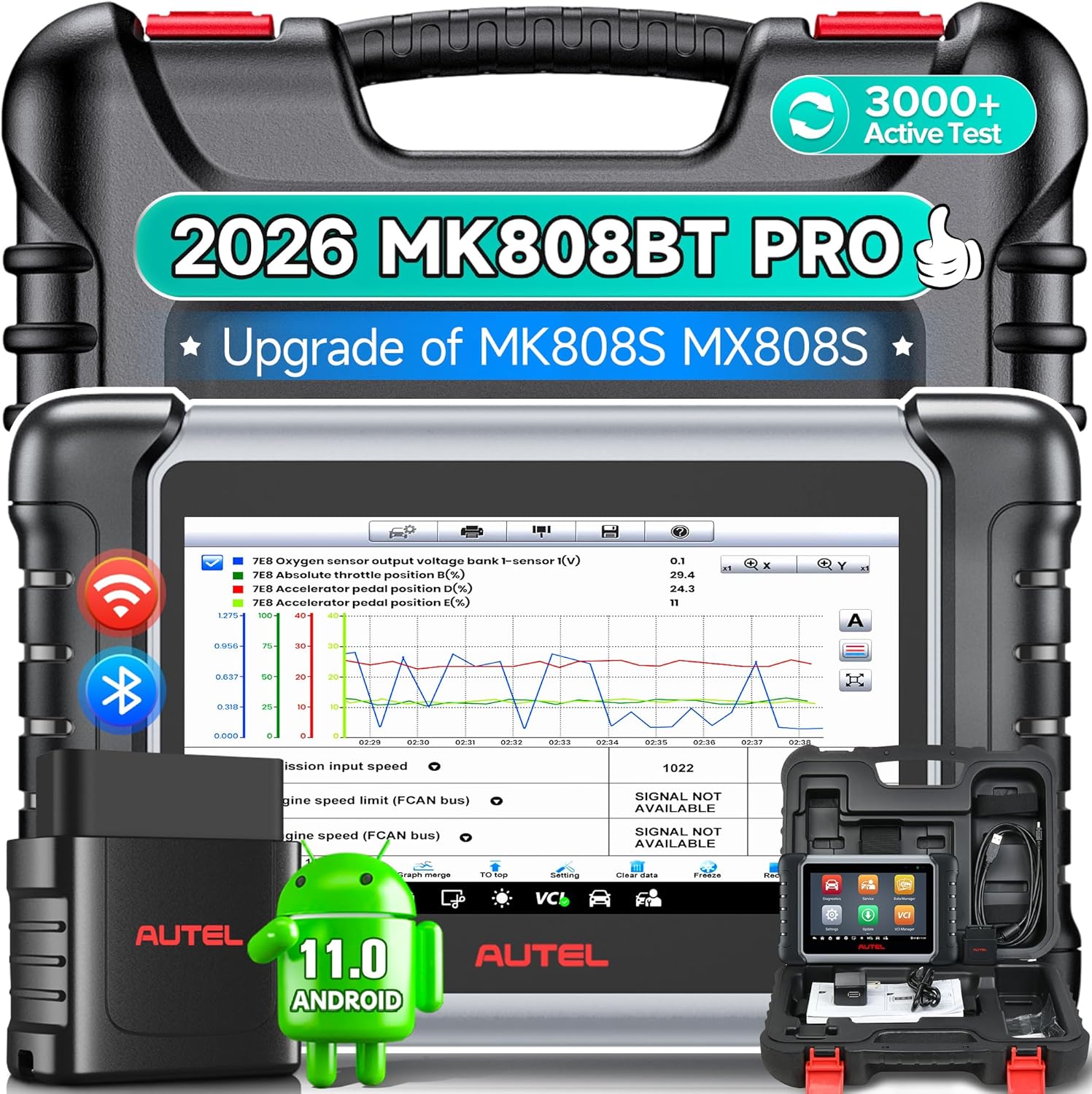 ☀️Summer Sale🔥⭐Autel MK808BT PRO Bi-Directional Diagnostic Scanner with 28+ Service Functions, ECU Coding & FCA Support