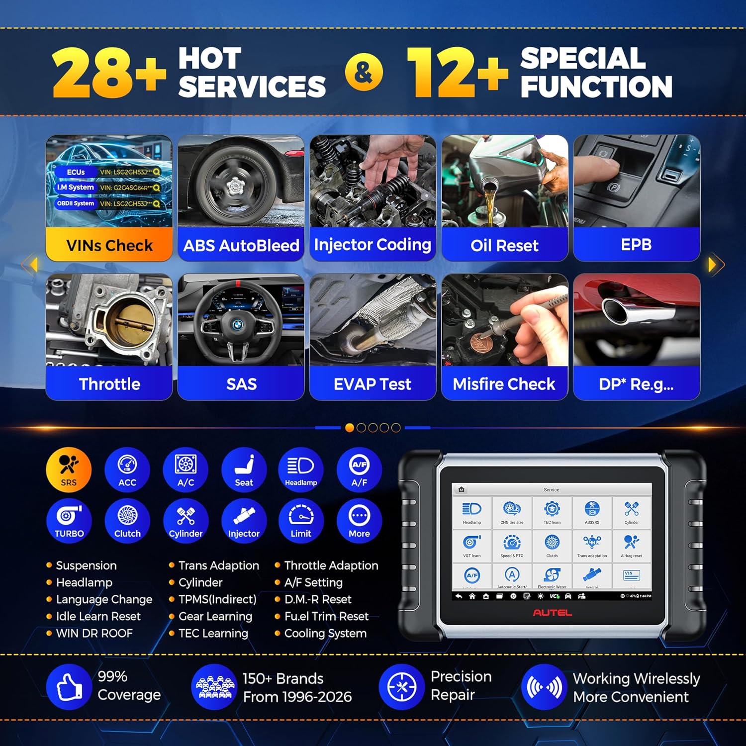 ☀️Summer Sale🔥⭐Autel MK808BT PRO Bi-Directional Diagnostic Scanner with 28+ Service Functions, ECU Coding & FCA Support