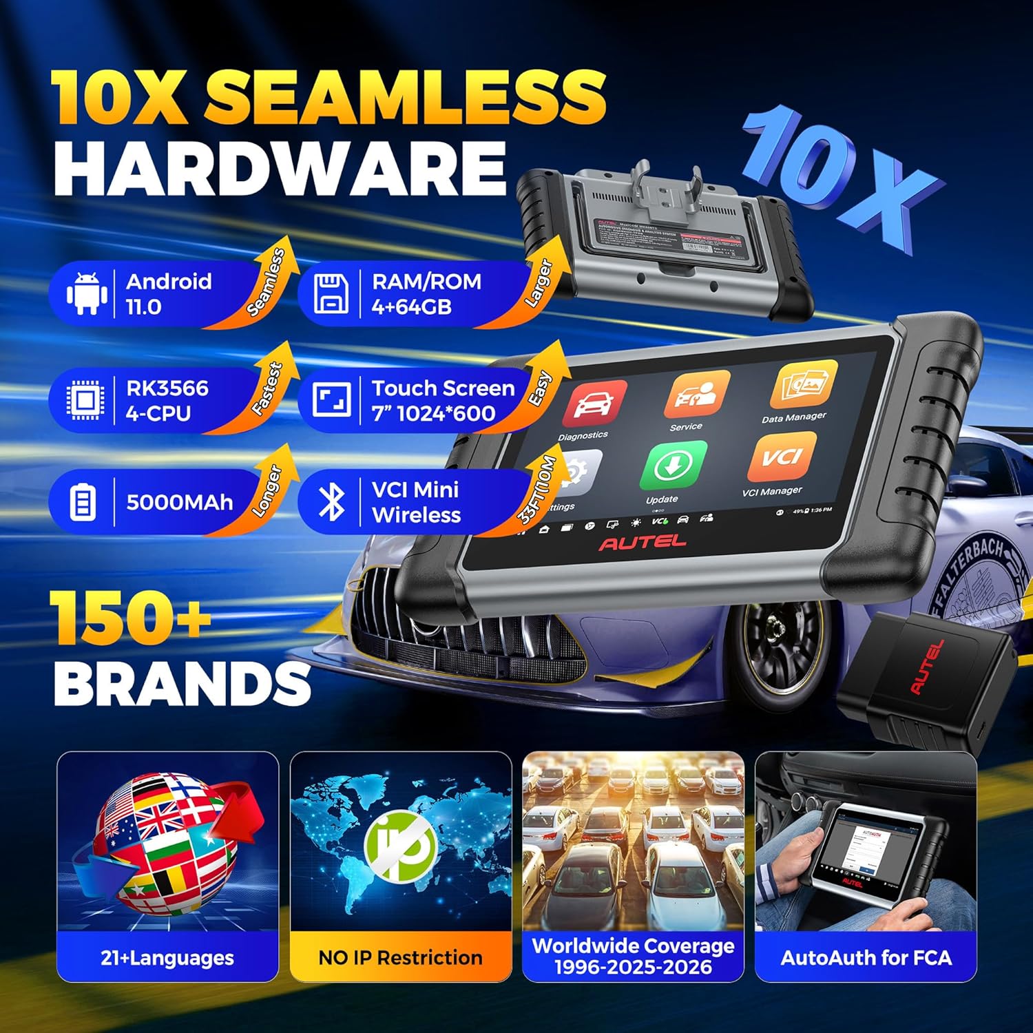 ☀️Summer Sale🔥⭐Autel MK808BT PRO Bi-Directional Diagnostic Scanner with 28+ Service Functions, ECU Coding & FCA Support