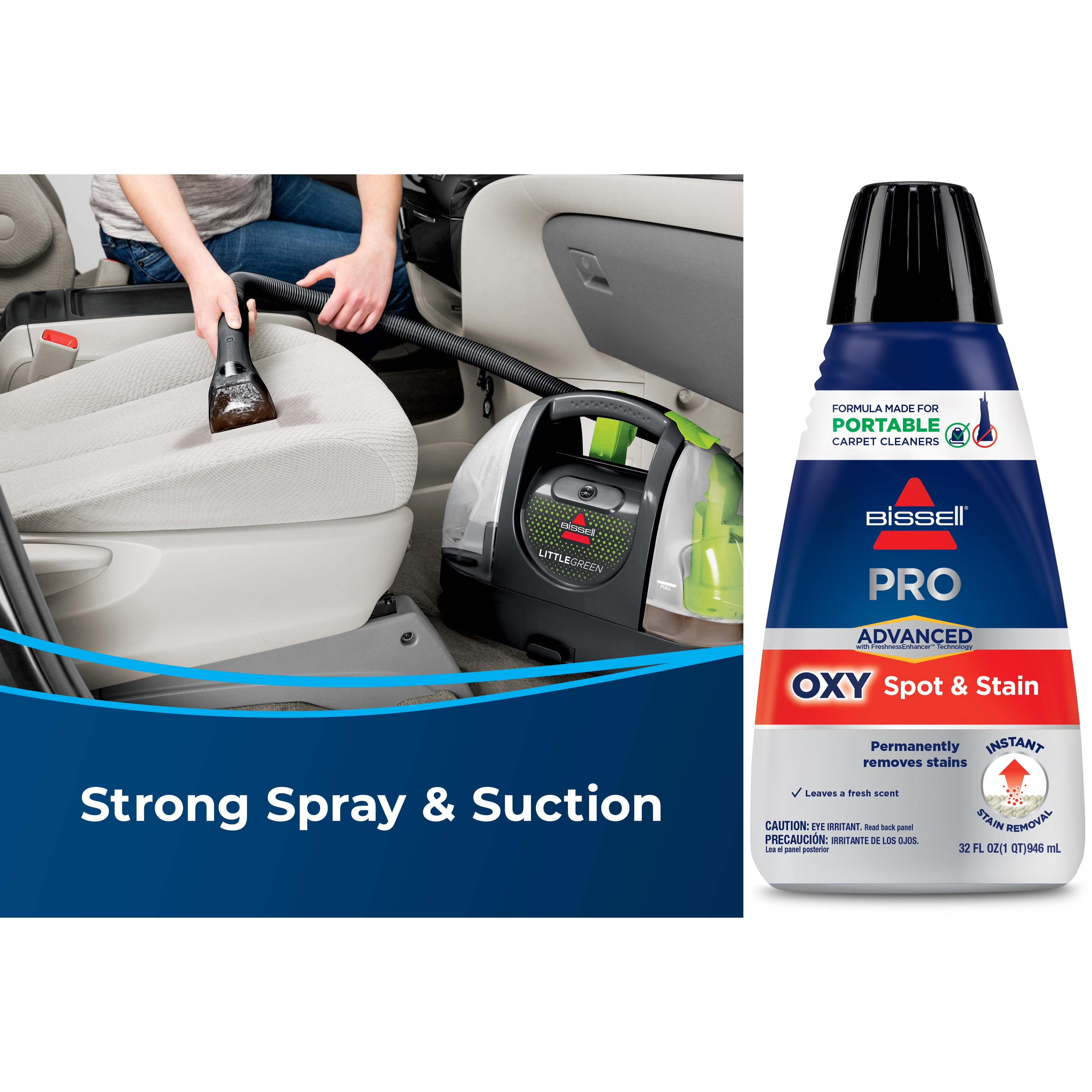 Portable carpet cleaner; powerful active-oxygen stain-removal formula designed for portable spot cleaners.