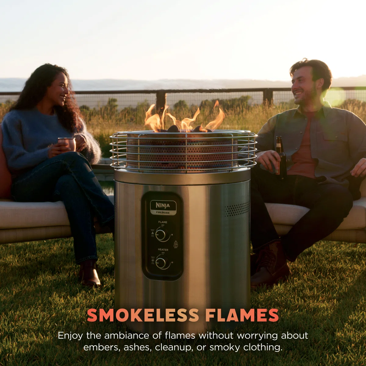 Ninja™ Fireside360™ Fire Pit and Outdoor Heater in Black