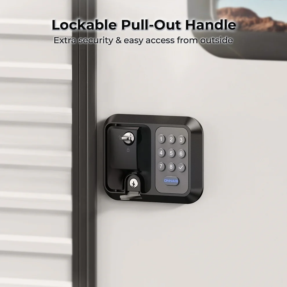 🔥FINAL HOURS🔥ONNAIS Full Metal RV Keyless Entry Door Lock with Password & Remote, Fits Most Trailers and 5th Wheels, Ideal Gifts for RV Owners