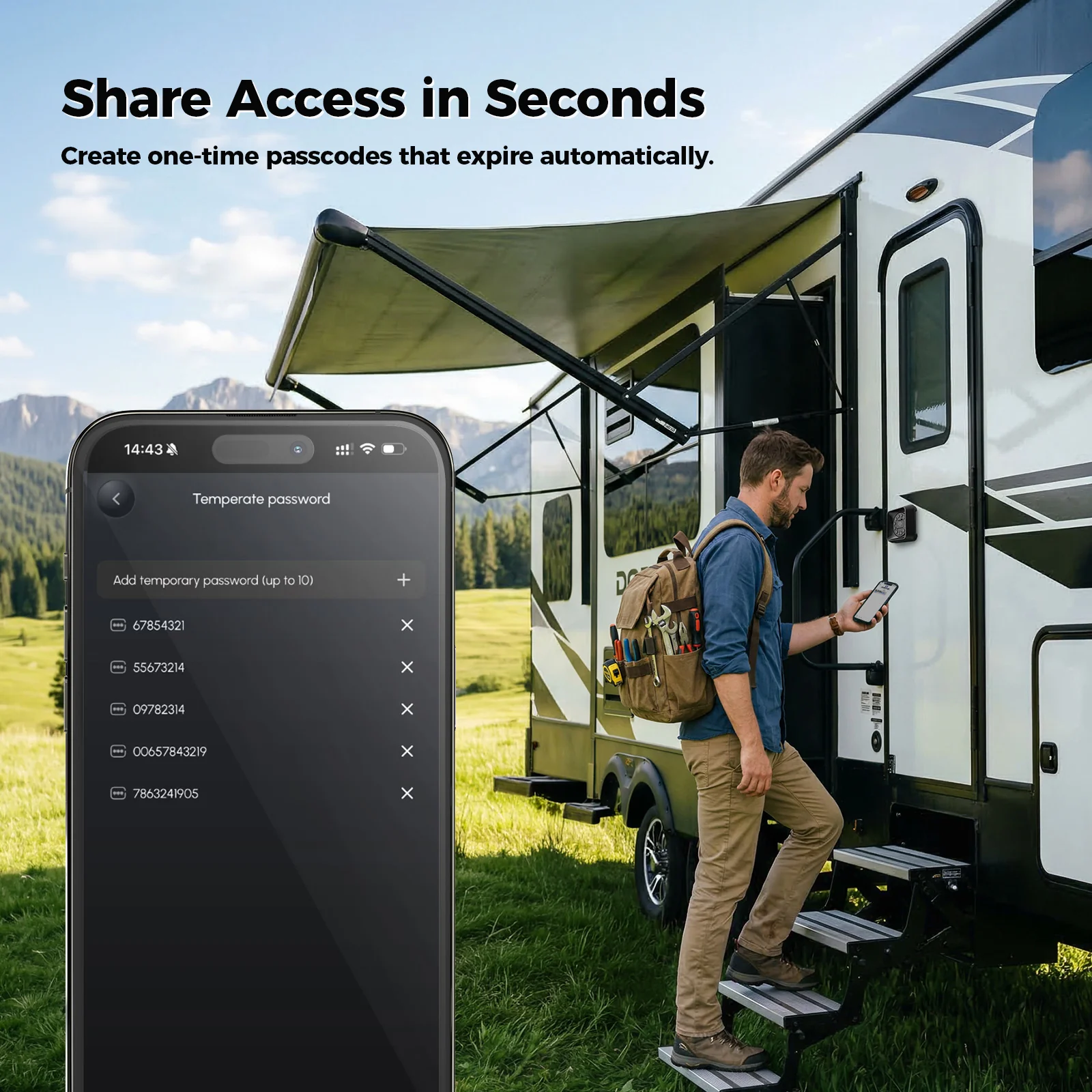 💥Today Only⚡ONNAIS Guard Smart Max RV Keyless Door Lock with App, Keypad & Key Fob