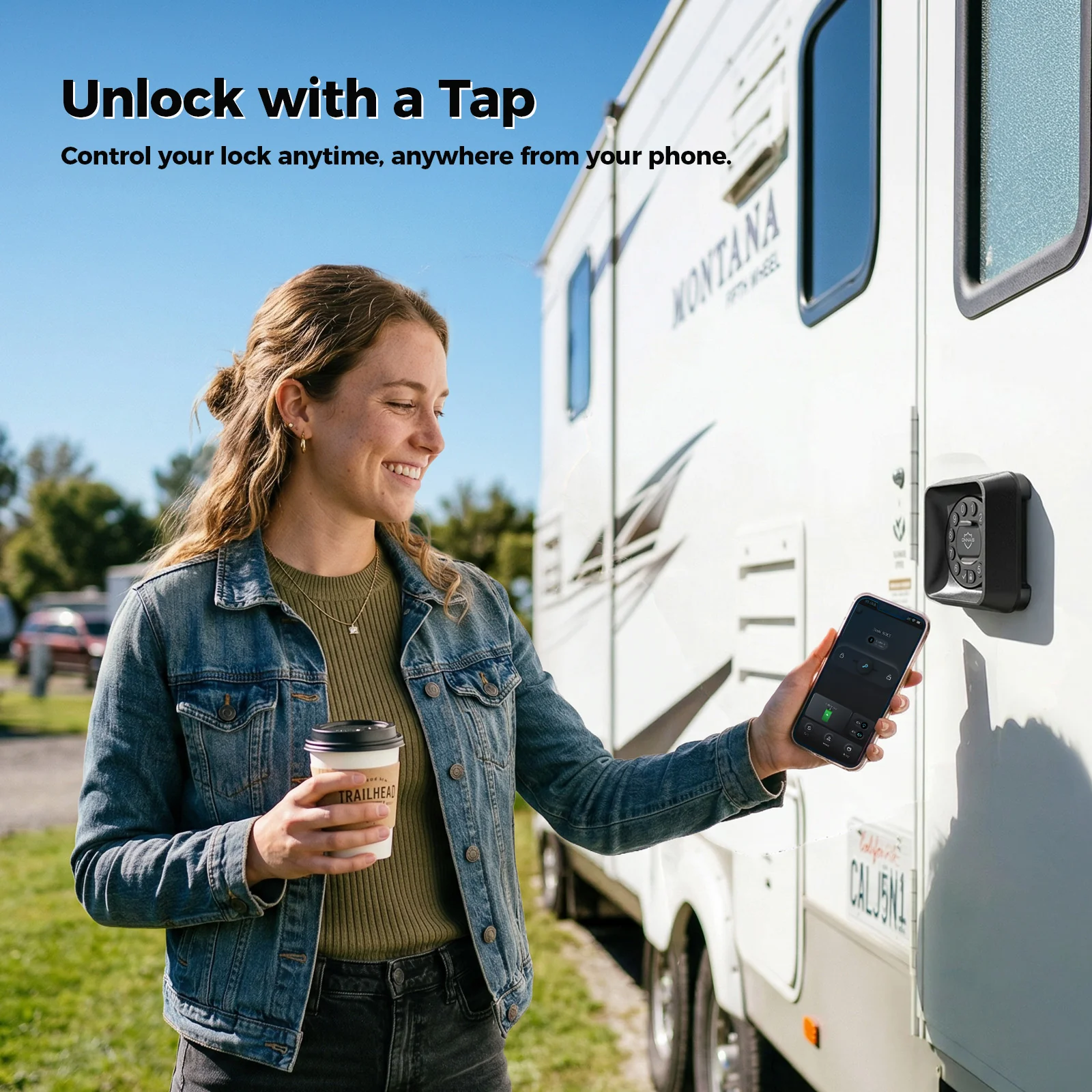 💥Today Only⚡ONNAIS Guard Smart Max RV Keyless Door Lock with App, Keypad & Key Fob