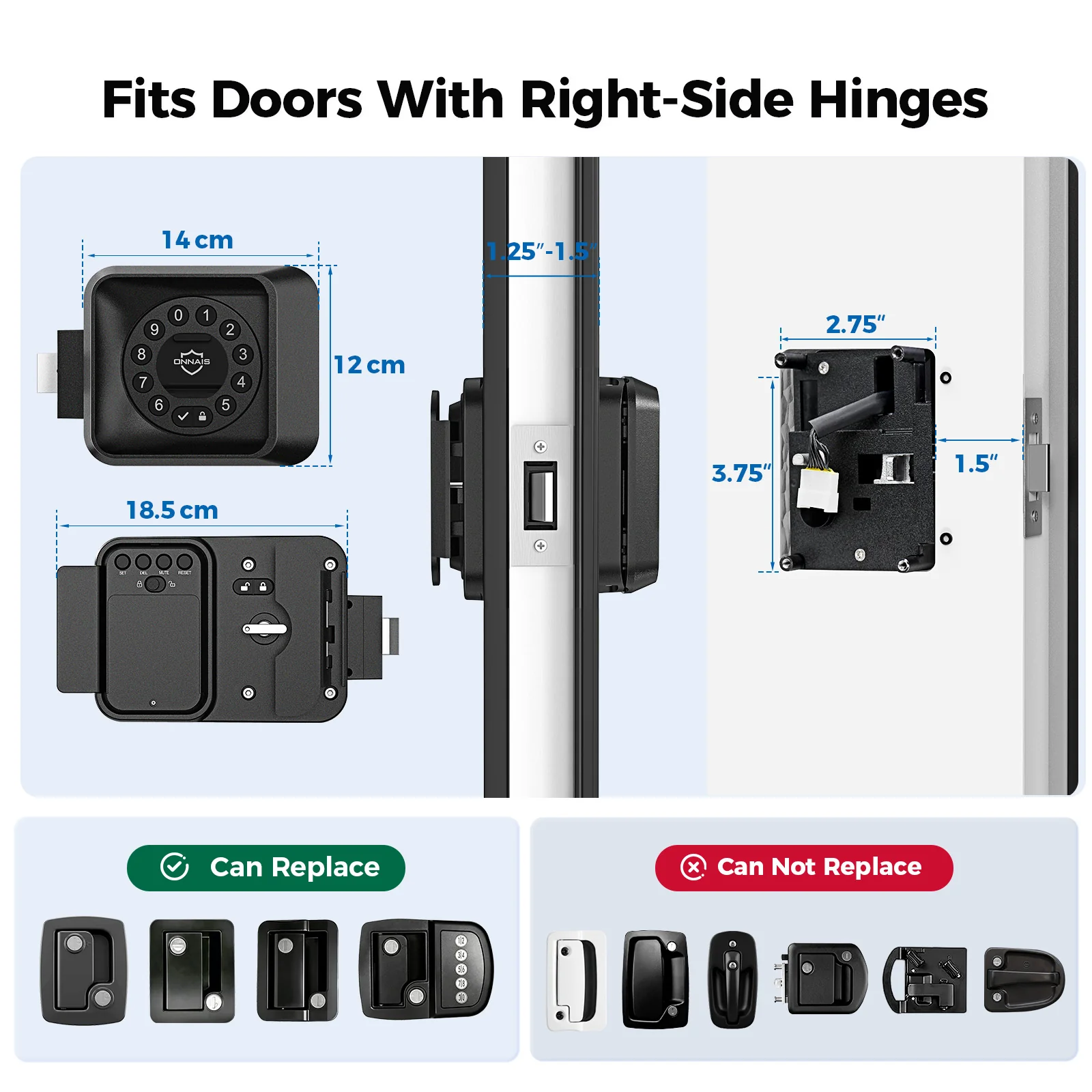 💥Today Only⚡ONNAIS Guard Smart Max RV Keyless Door Lock with App, Keypad & Key Fob