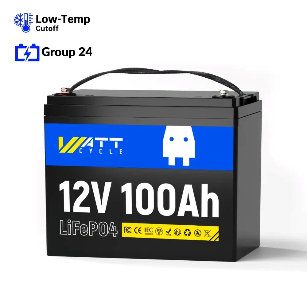 WattCycle 12V 100Ah LiFePO4 Lithium Leisure Battery for Campervans & Caravans