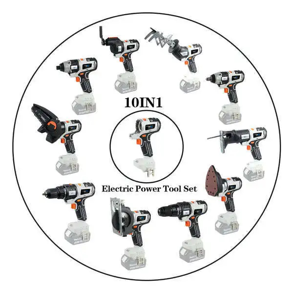 🔥10 in 1🔥 20V Cordless Multifunctional Power Tool Kit