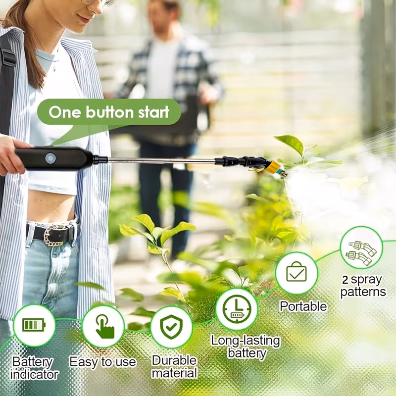 long tube nozzle sprayer 3 mode multifunction garden hose wand lightweight aluminum watering wand suitable for home gardens yard watering vehicle cleaning made of abs material comfortable grip light and portable 2800mah battery Product details 3
