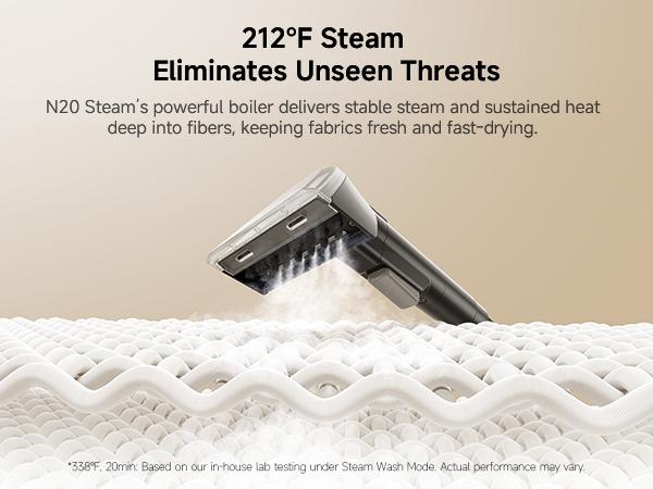 【New Arrival】DREAME N20 Steam Portable Carpet Cleaner with Steam & Hot Water Wash, Upholstery Cleaner Machine with Auto-Mix Solution, 17Kpa Powerful Suction, Spot Cleaner for Carpet, Couch, Furniture, Pets, Cars