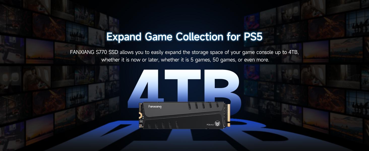 FANXIANG S770 500GB/1TB/2TB/4TB NVMe M.2 SSD for PS5 with Heatsink and DRAM, Up to 7300MB/s PCIe 4.0, Perfect for PlayStation 5 Expansion, Gamers, and IT Professionals summerwins