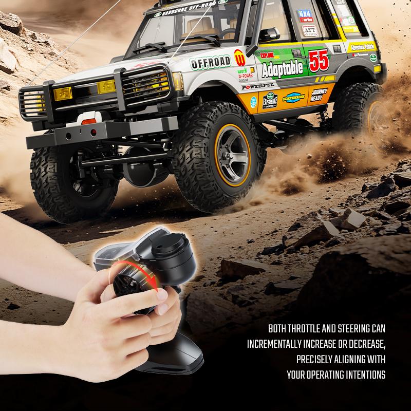 JXC 1/18 Scale RC Crawler ,2.4GHz HighTorque 4WD RC Crawling Car-Car withExcellent Suspension and ShockAbsorption,Realistic Mechanical Shifting,Dual-Speed Transmission, Multi-FunctionLighting, Dual Li-ion Batteries, PerfectBirthday & Kids Gift