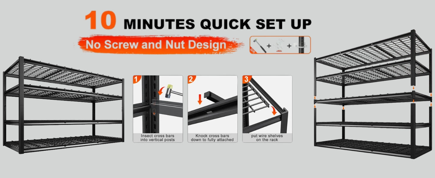 reibii garage storage shelves easy assembly