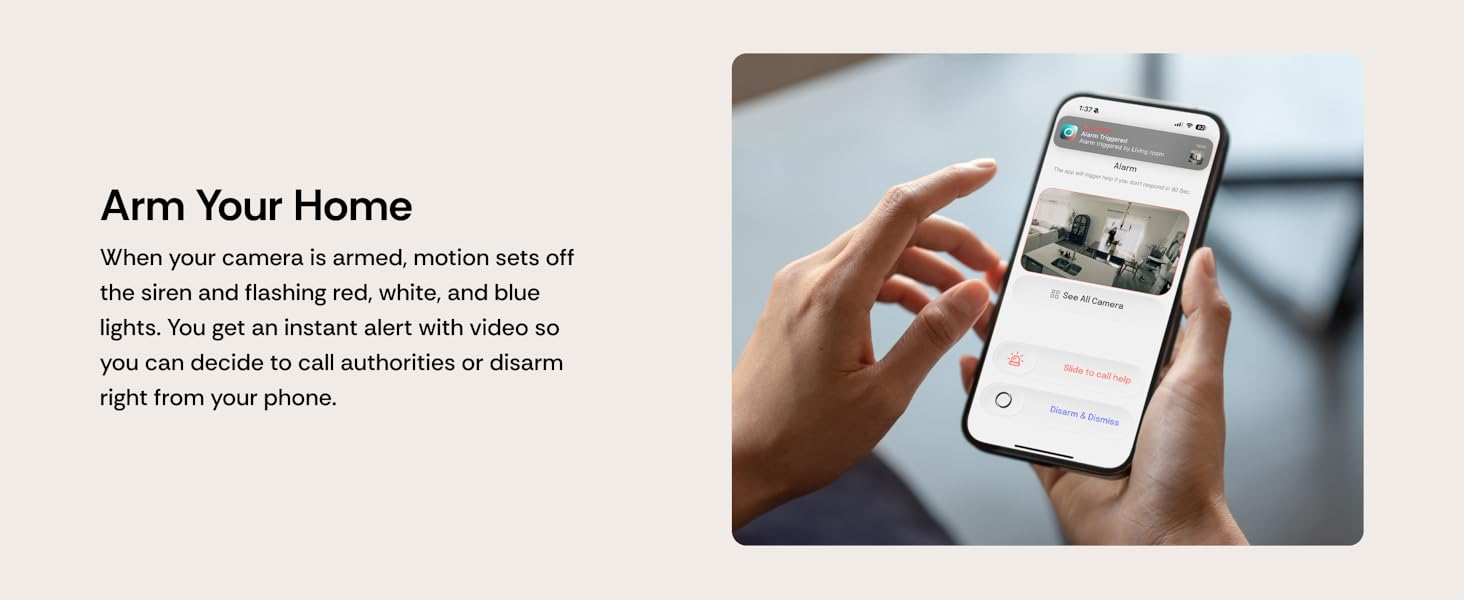 Indoor/Outdoor Camera, 2.4GHz, Wiﬁ 6, Easy to Install, Smart GenAI Motion, Backyard Monitoring