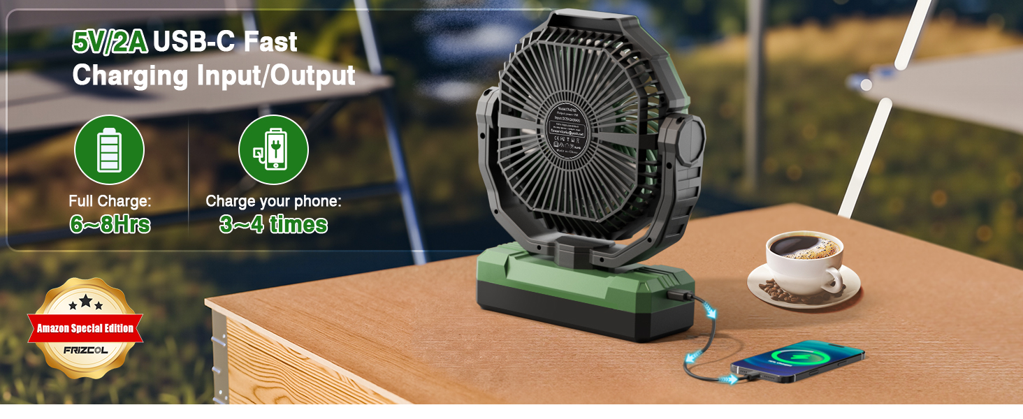5V/2A USB-C Fast Charging