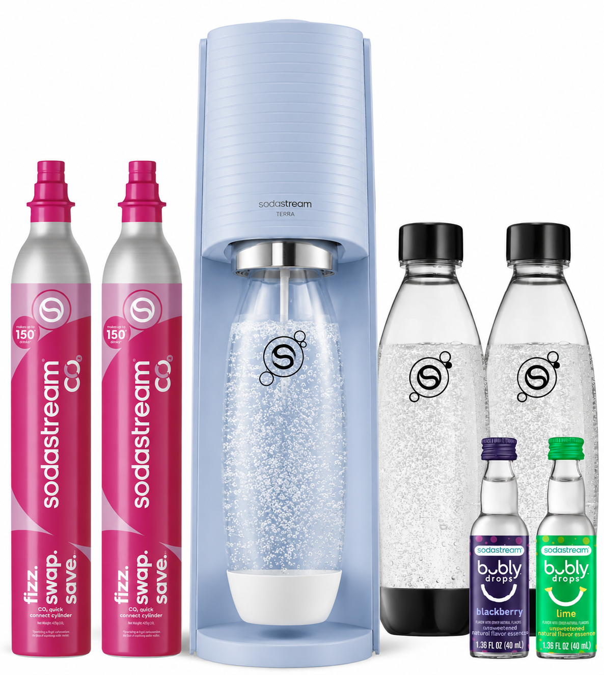 ⚡ [Flash Sale] SodaStream Terra Sparkling Water Maker Bundle with 3 x 60L Quick Connect CO2 Cylinders