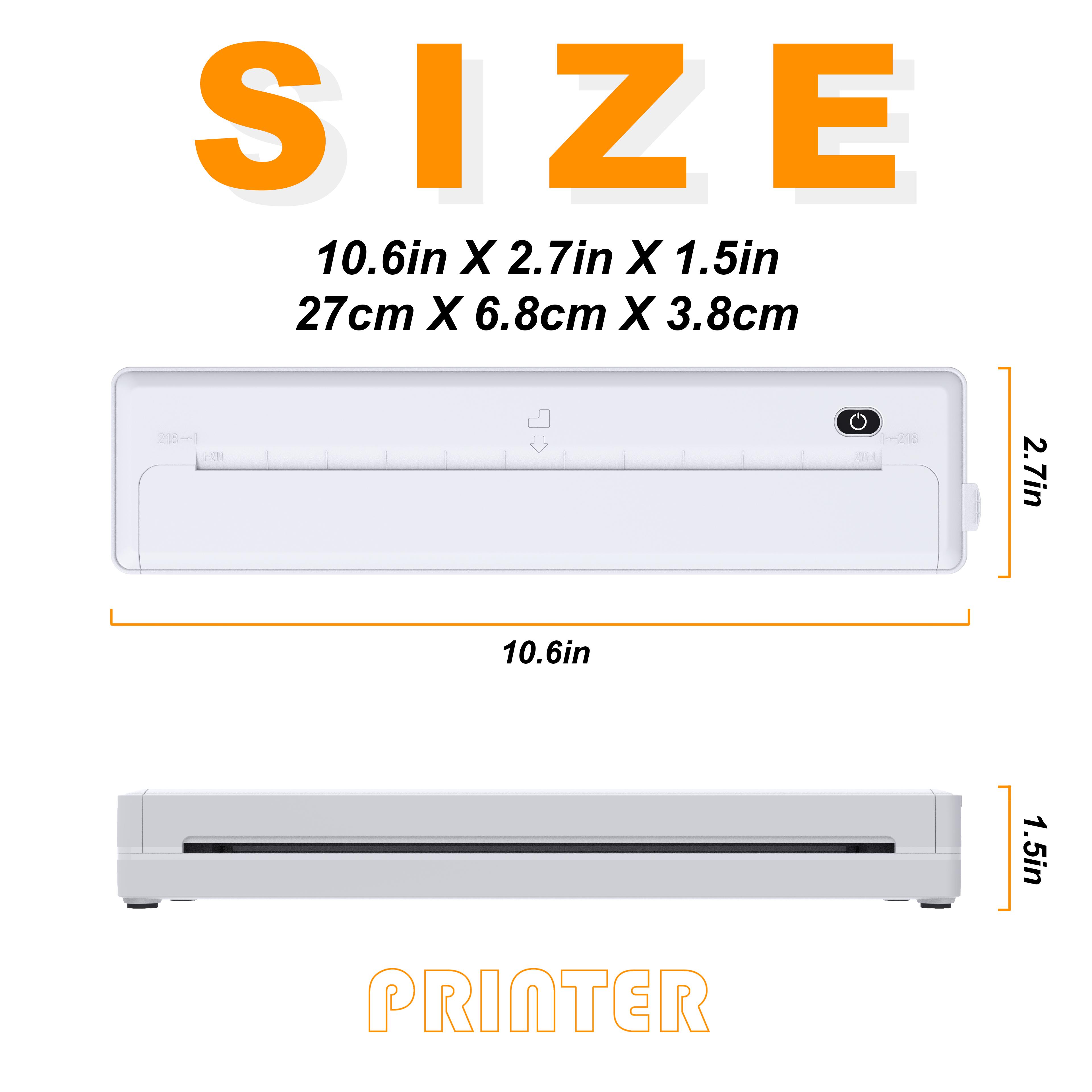 Portable A4 Thermal Printer Wireless Connectivity Rechargeable for A4 A5 A6 Size Paper & Label Paper Ideal for Work Travel Home