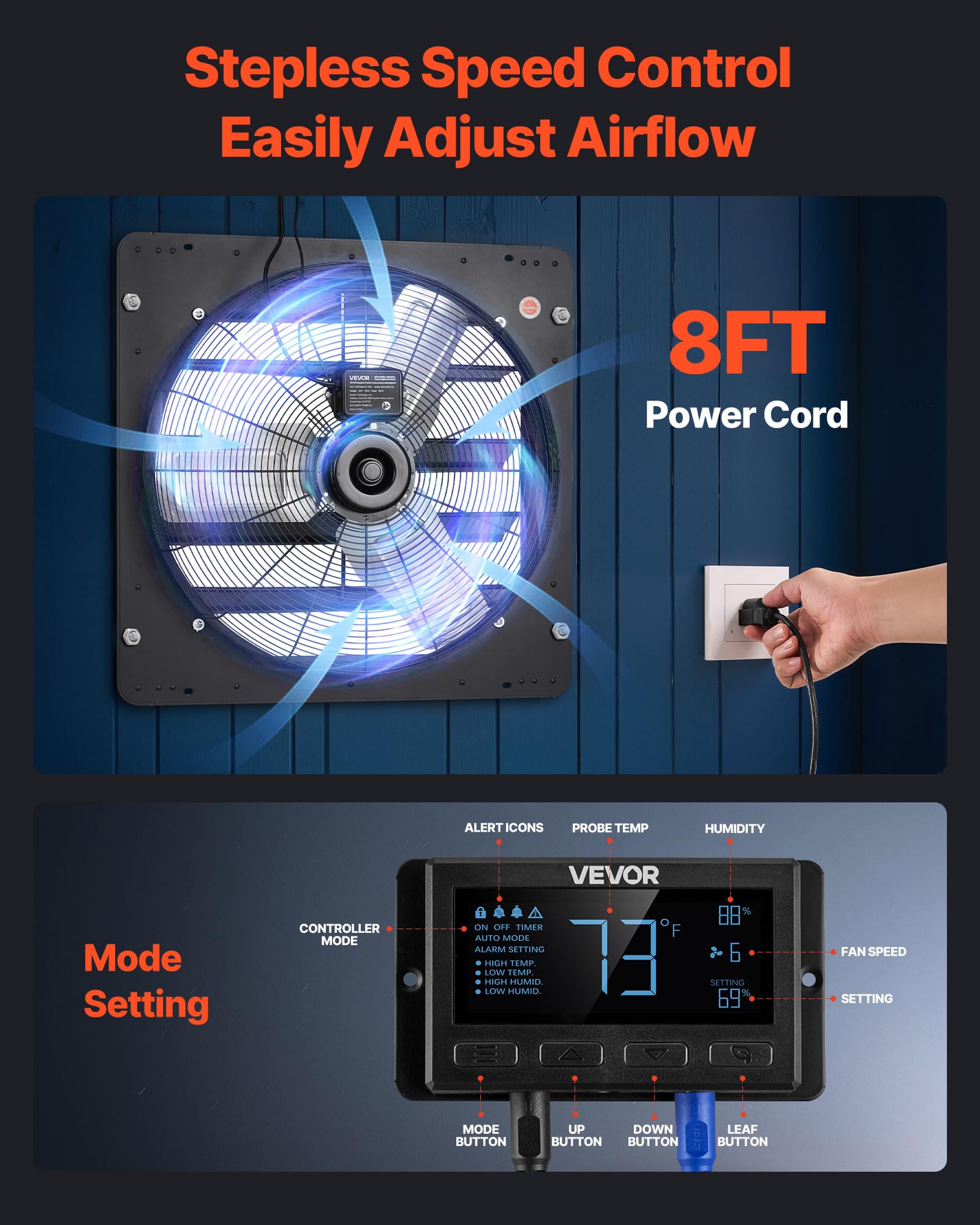 ✨Buy 1 Get 1 Free✨ VEVOR Exhaust Fan, Wall Mounted Attic Fan