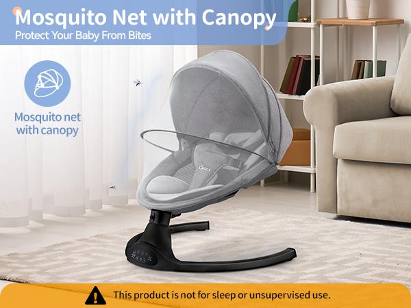 LAREX Baby Swing for Infants,Electric Bouncer for Babies,newborn baby stuff,Portable Electric Baby Swing,Remote Control Indoor Baby Rocker with 5 Sway Speeds,10 Music and Bluetooth,Bounce Chair with anti-Slip Feet,Baby items,DealsForYouDays