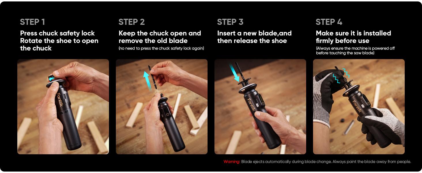 【FathersDayGift】Fanttik R11 Pro Brushless Cordless Mini Reciprocating Saw, 0&ndash;2200 SPM Variable Speed, Type-C Fast Charging, Tool-Free Blade Change, 5-Blade Kit for Wood, Metal & PVC,summervibes