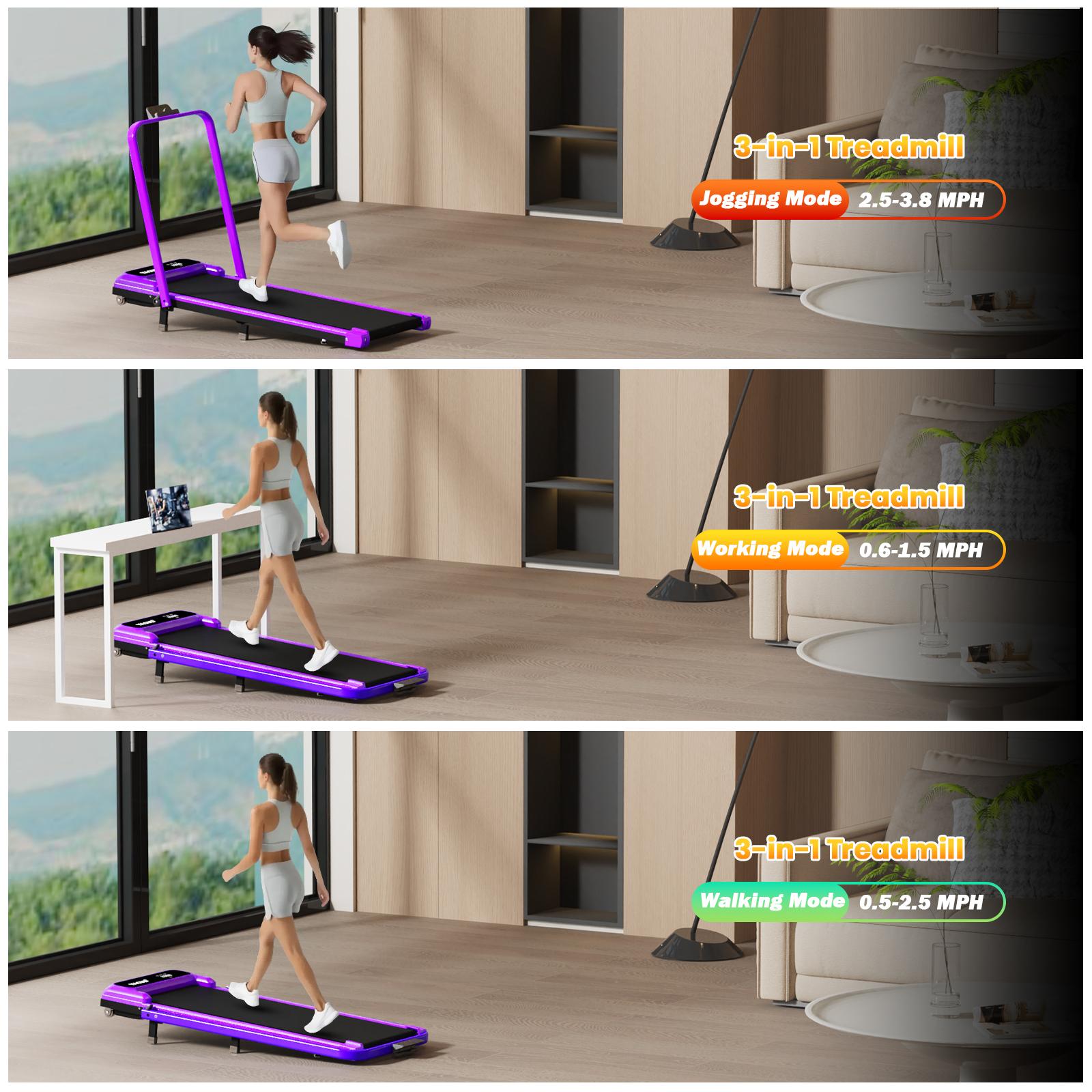 【YAGUD】Walking Pad Treadmill with Manual Incline, LED Display, Remote Control, 265LBS Capacity &ndash; Under Desk Treadmill for Home SpringStatements