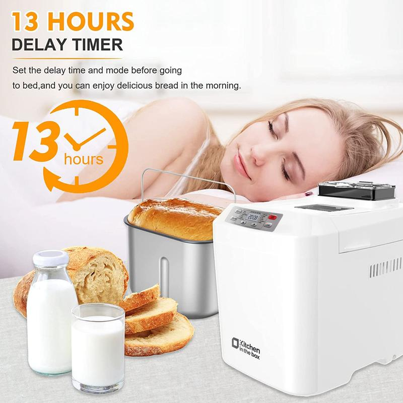 🔥[SALE] 12-in-1 Automatic Bread Maker Machine with Fruit Nut Dispenser, Up to 2LB 🍞