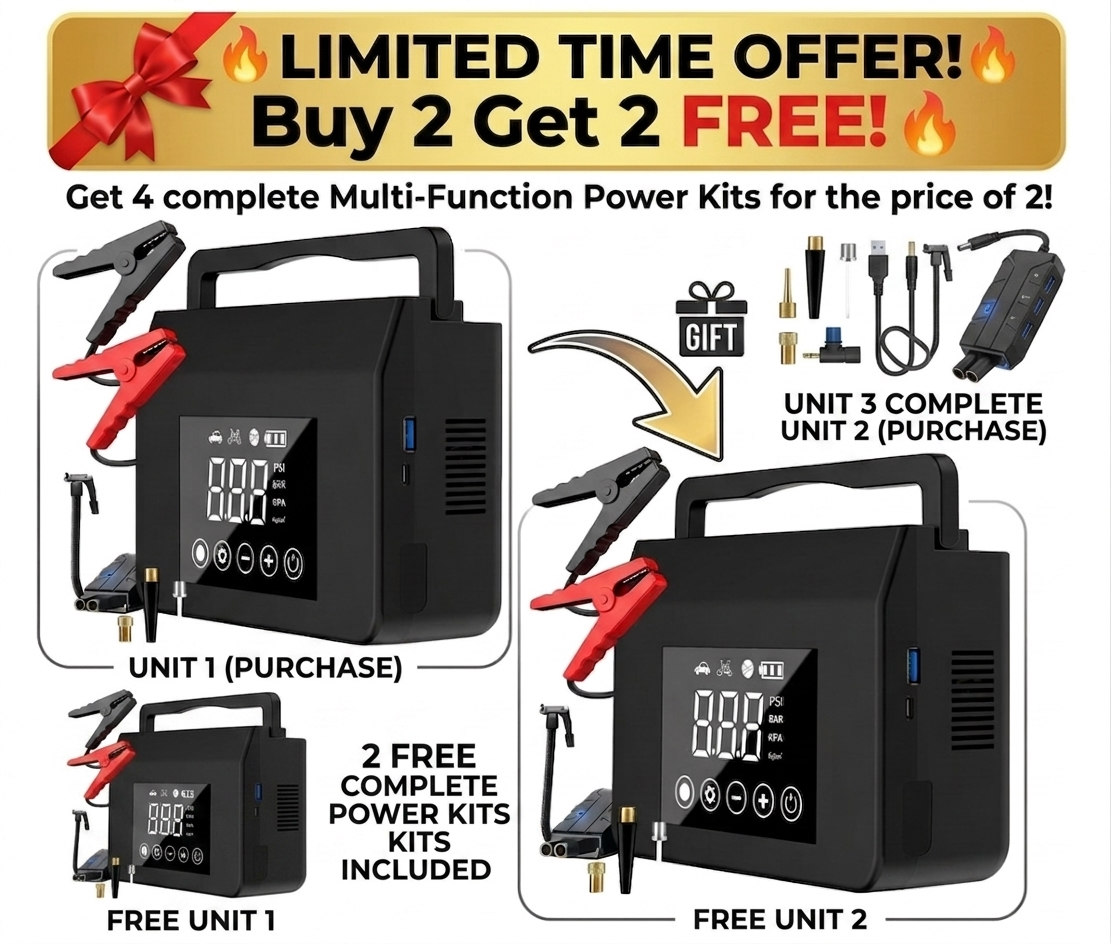 【New Release】2026 4000A Car Jump Starter with 150PSI Tire Inflator, 15000mAh Power Bank & LED Light, 4 in 1 All-Season Savior, Reliable in -20°F, Compatible with Most Cars & Trucks, For All Driving Situations