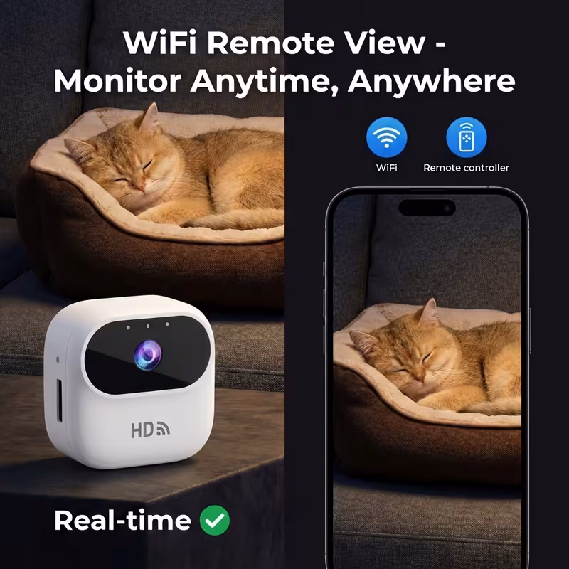 2pcs mini 1024  camera wifi magnetic mount action camera for vlogging   pet monitoring 1 4 screw hole for mount replacement motion detection   via app Product details 8