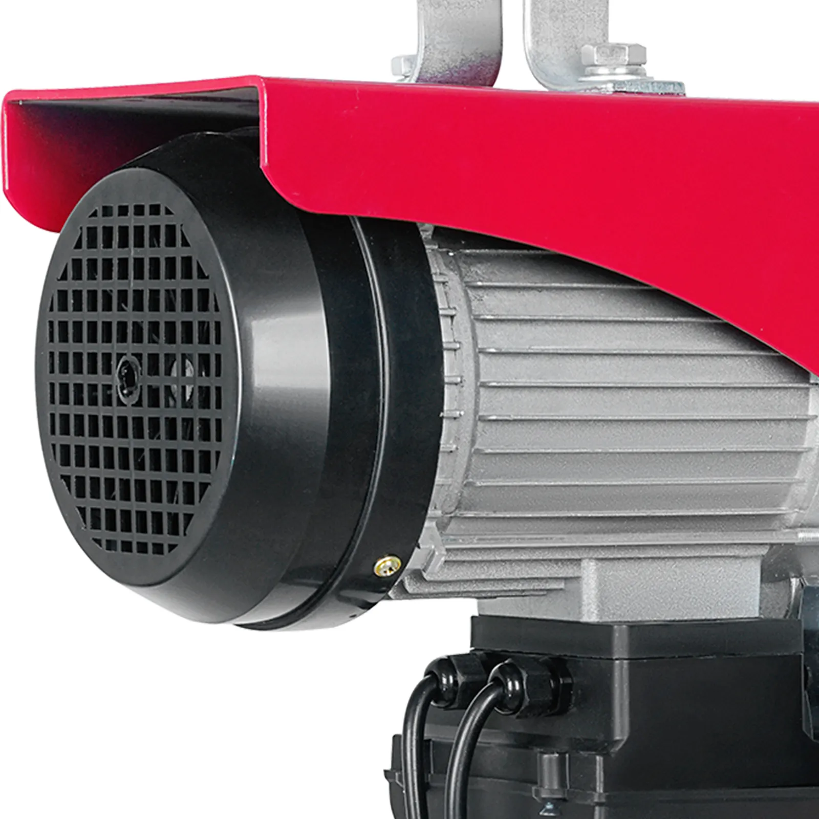 VEVOR 2200 lbs wireless attic lift motor detail with red casing and black vented cover.