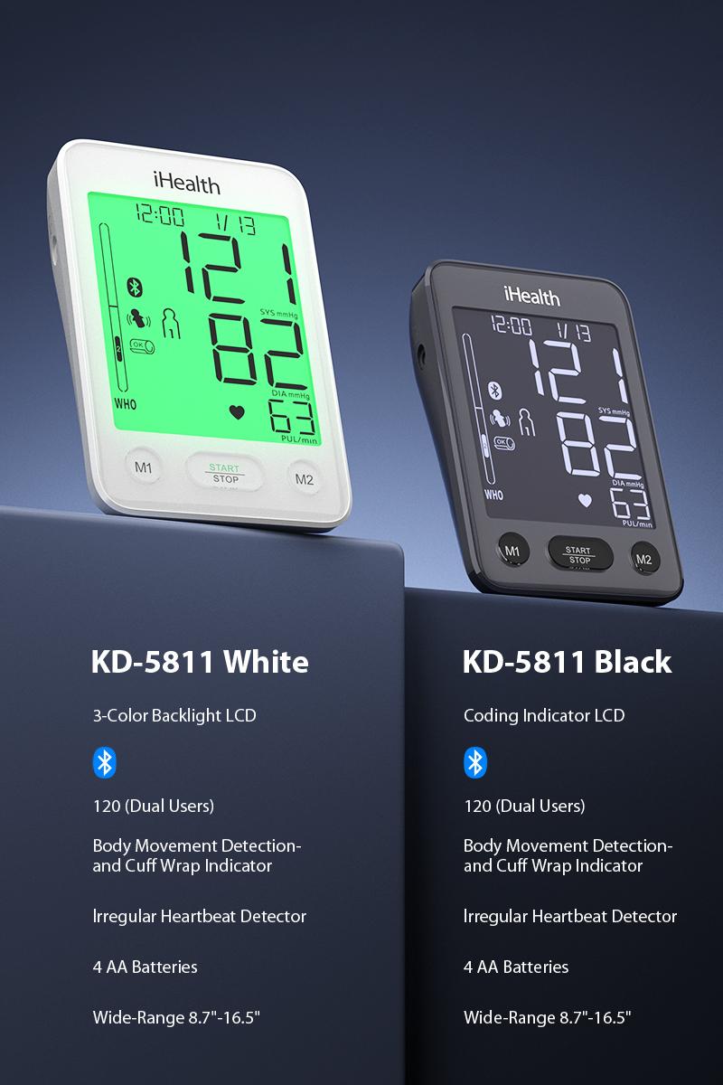 iHealth Bluetooth Blood Pressure Monitor HSA or FSA Eligible, with Large Cuff & Color-Coded Display, Dual Users 2*120 Readings, Automatica Upper Arm Blood Pressure Machine with Cloud Storage & Body Movement Detection, Portable Healthcare Kit iHealth Bluetooth Blood Pressure Monitor HSA or FSA Eligible, with Large Cuff & Color-Coded Display, Dual Users 2*120 Readings, Automatica Upper Arm Blood Pressure Machine with Cloud Storage & Body Movement Detection, Portable Healthcare Kit