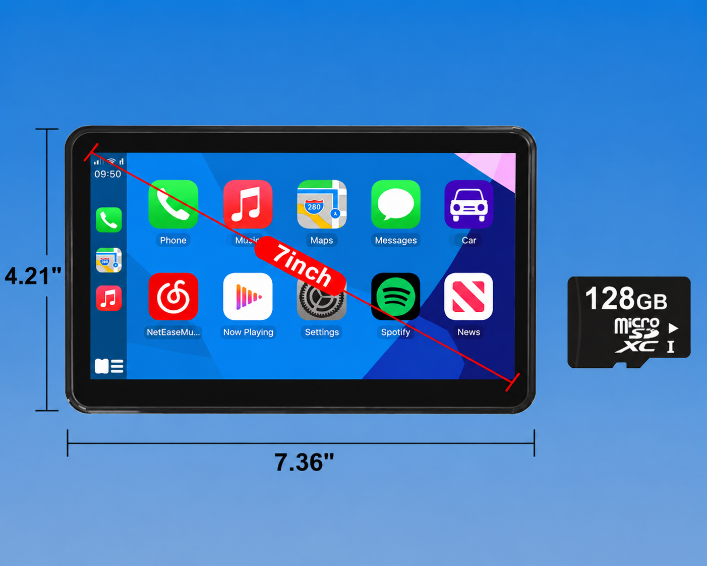 PASLDA 10.26" Smart Wireless CarPlay Screen with 4K Dash Cam | 3-in-1 Portable Car Stereo with IPS Touchscreen & Backup Camera