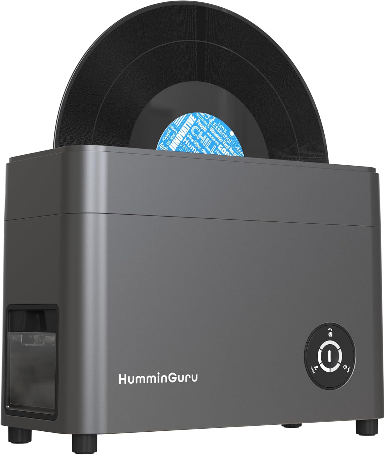 【Price Slash】Ultrasonic Vinyl Record Cleaner- 40kHz Ultrasonic Vinyl Record Cleaning Machine with Auto Drying, Vinyl Cleaner Kit with Filters, 1Y Warranty (HG01 Dark Gray, 12 Inch)