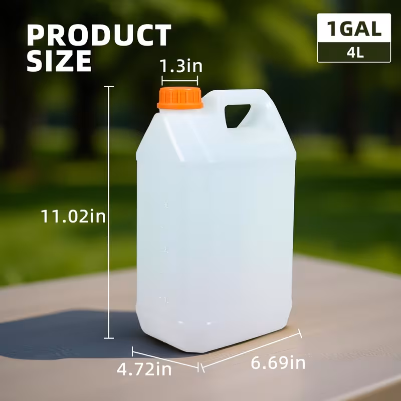 1 gallon lidded can empty plastic gallon lidded container fuel tank car square f shaped plastic bucket liquid water laundry soap detergent household and commercial use Product details 1