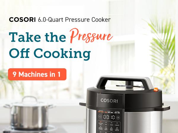 COSORI 9-in-1 6-qt Electric Instant Pressure Cooker - Instant Multi Cooker, 1100W Multifunction Kitchen Appliance with Rice, Saut&eacute;, Sous Vide, Sterilizer Modes, Stainless Steel & Aluminium Inner Pot, Safety Features,summerwins